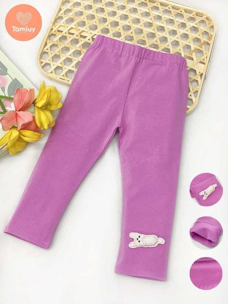  Quần Leg Dài Đính Thú Chất Thun Cotton Dành Cho Bé 1-10 Tuổi 