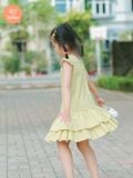  Tamiuy Đầm Xòe Đuôi Cá Bé Gái 2 Tầng Điệu Đà Vải Cotton Cho Trẻ Từ 1-10 Tuổi Màu Đỏ Caro 