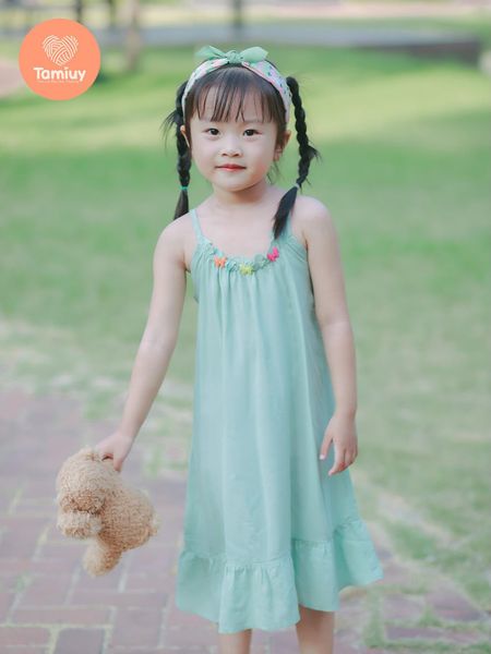  Đầm Yếm 2 Dây Bé Gái Tamiuy Chất Cotton Mềm Mịn Cho Bé từ 10-38 kg 