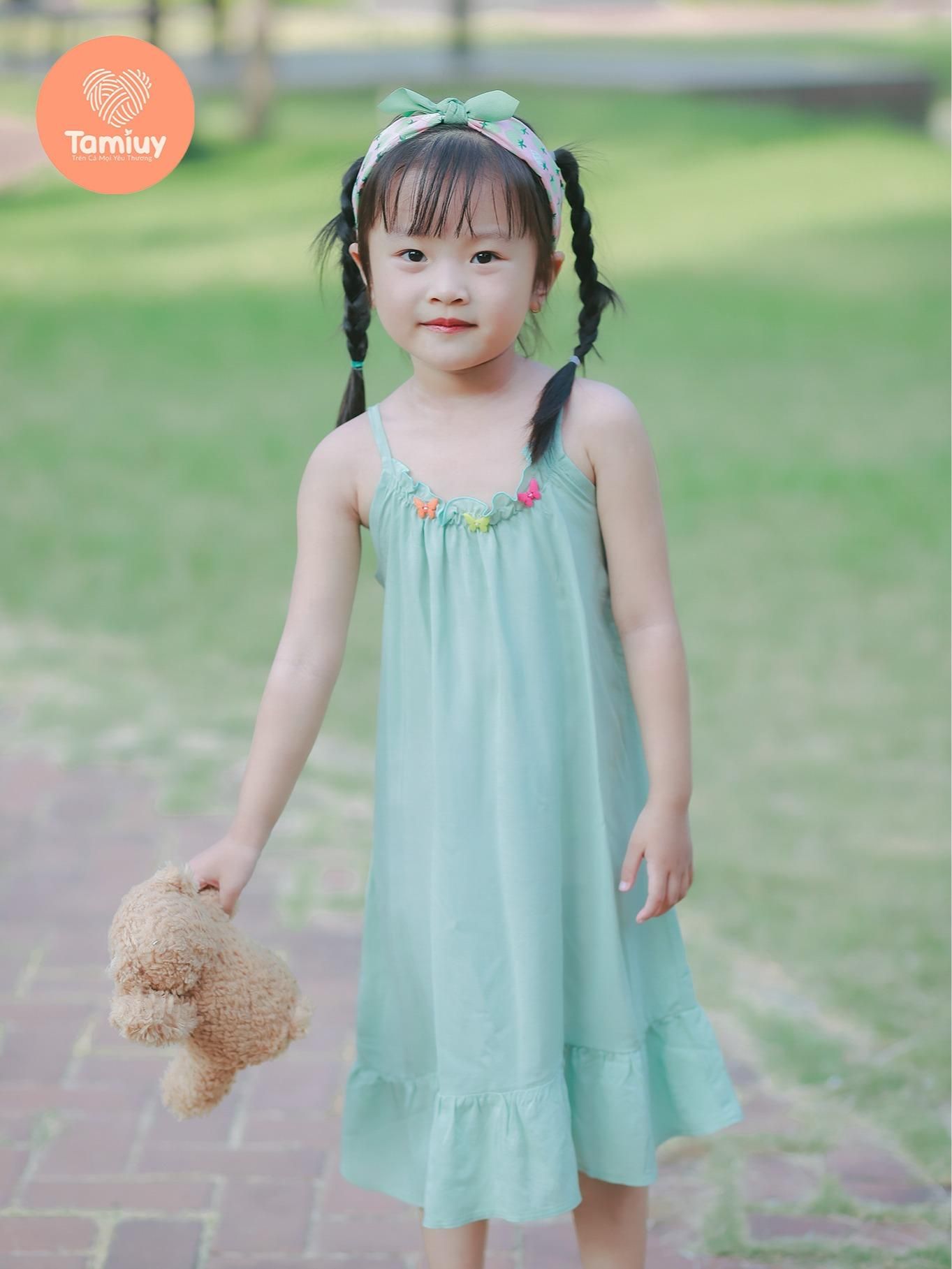  Đầm Yếm 2 Dây Bé Gái Tamiuy Chất Cotton Mềm Mịn Cho Bé từ 10-38 kg 