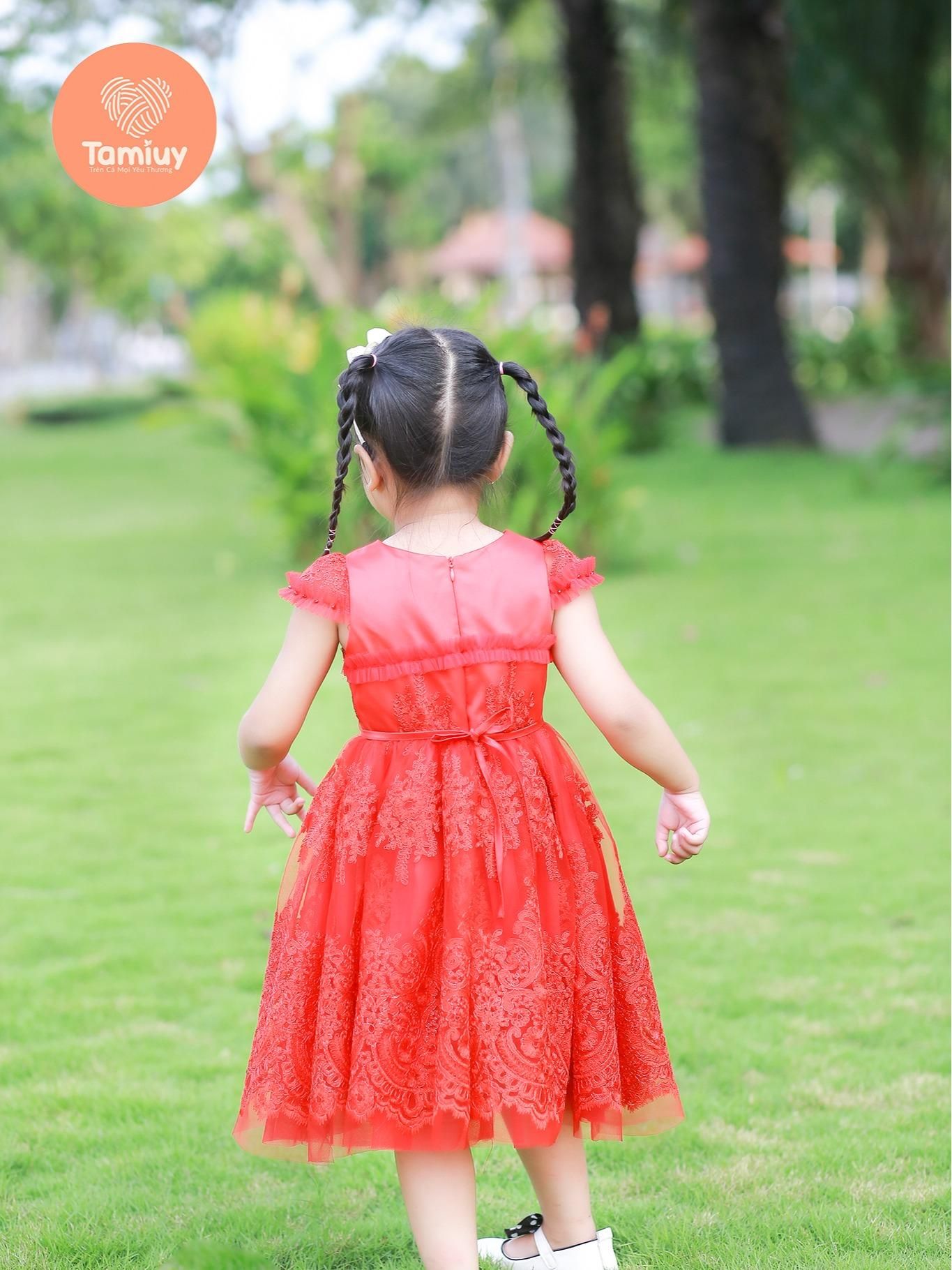  Tamiuy Đầm Dạ Hội Tamiuy Đăng Chân Cao Cấp Màu Đỏ  Công Chúa Sang Trọng Cân Nặng 10-40kg 