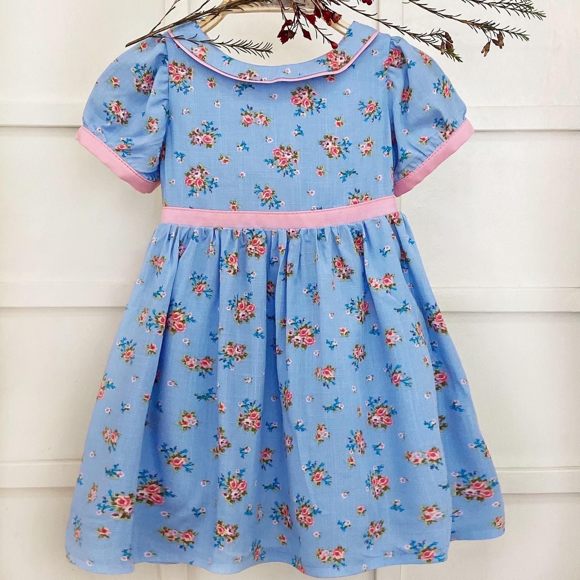  Đầm Bé Gái Tamiuy Cao Cấp Thiết Kế Hoa Nhí Cổ Bâu Sen Chất  Liệu  Cotton Mềm Mại 