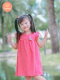  Tamiuy Set Đầm Bé Gái Tamiuy Đính Thú Chất  Liệu Mùa Hè CHo Bé 10-35 kg 