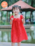  Đầm Hoa Hồng Xòe Nơ Ngực Tamiuy Voan Mềm Cho Bé Từ 10-38 kg - Thương Hiệu Thời Trang Local Band 