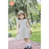  Đầm Bé Gái Tamiuy Cao Cấp Thiết Kế Tay Phồng Cánh Tiên Rode ở Cổ Và Eo Chất Liệu Linen Mềm Mại Size Trung 