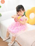  Đầm Xòe Công Chúa Tamiuy  Vải Lưới Hoa Cúc Cho Bé Gái Từ 10-38 kg 
