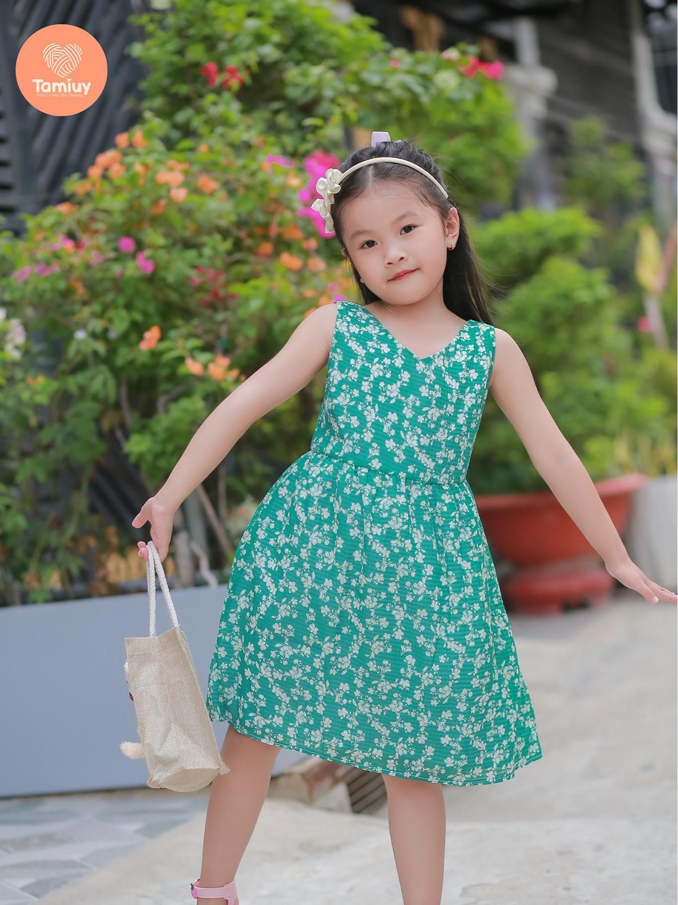  Đầm Cho Bé Gái Tamiuy Thiết Kế Xẻ  Tim Sau Cho Bé Từ 1-10  Tuổi 