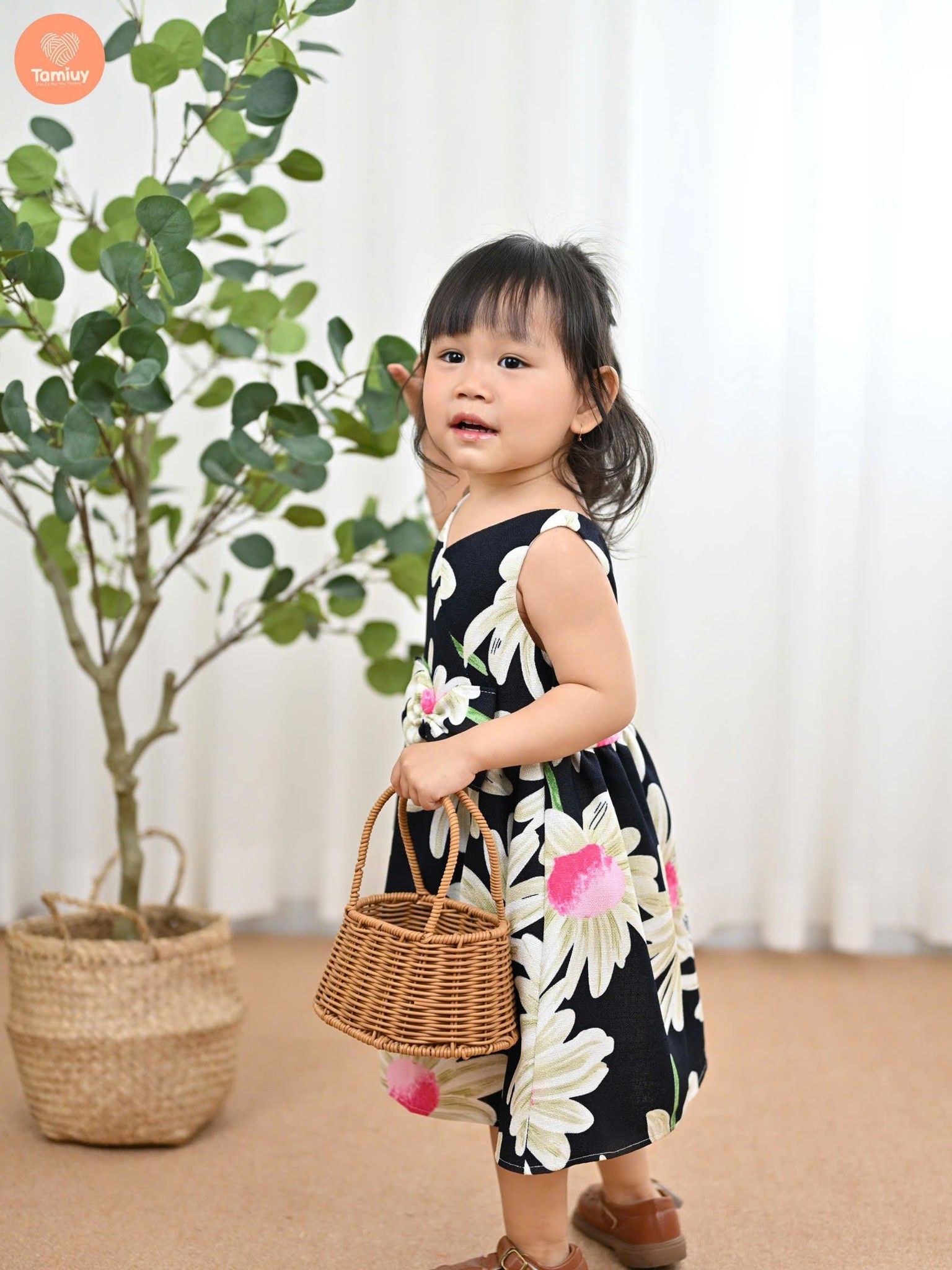  Đầm Xòe Công Chúa Tamiuy Hoạ Tiết Hoa Hướng Dương Dành Cho Bé Gái (1-10T) 