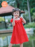  Đầm Hoa Hồng Xòe Nơ Ngực Tamiuy Voan Mềm Cho Bé Từ 10-38 kg - Thương Hiệu Thời Trang Local Band 