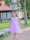  Đầm Thun Sọc Đối Xứng  Tamiuy Chất Cotton 4 Chiều Cho Bé Gái (1-10 T) 