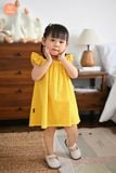  Tamiuy Đầm Yếm Cổ Thun Họa Tiết Hoa Hướng Dương Cho Bé Gái Từ 1-10 Tuổi Chất Liệu Linen Mềm Mịn 