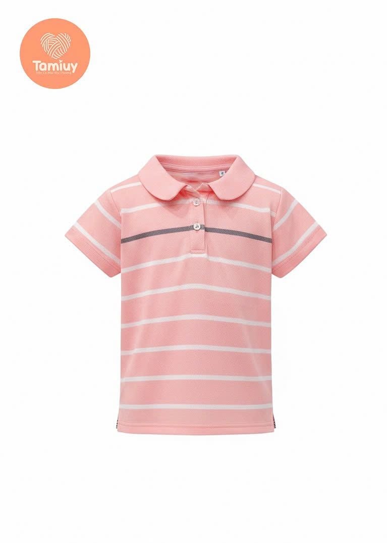  Tamiuy- Set Thiết Kế Bé Gái Áo Polo Cổ Trụ Năng Động Thể Thao Phối Chân Váy 
