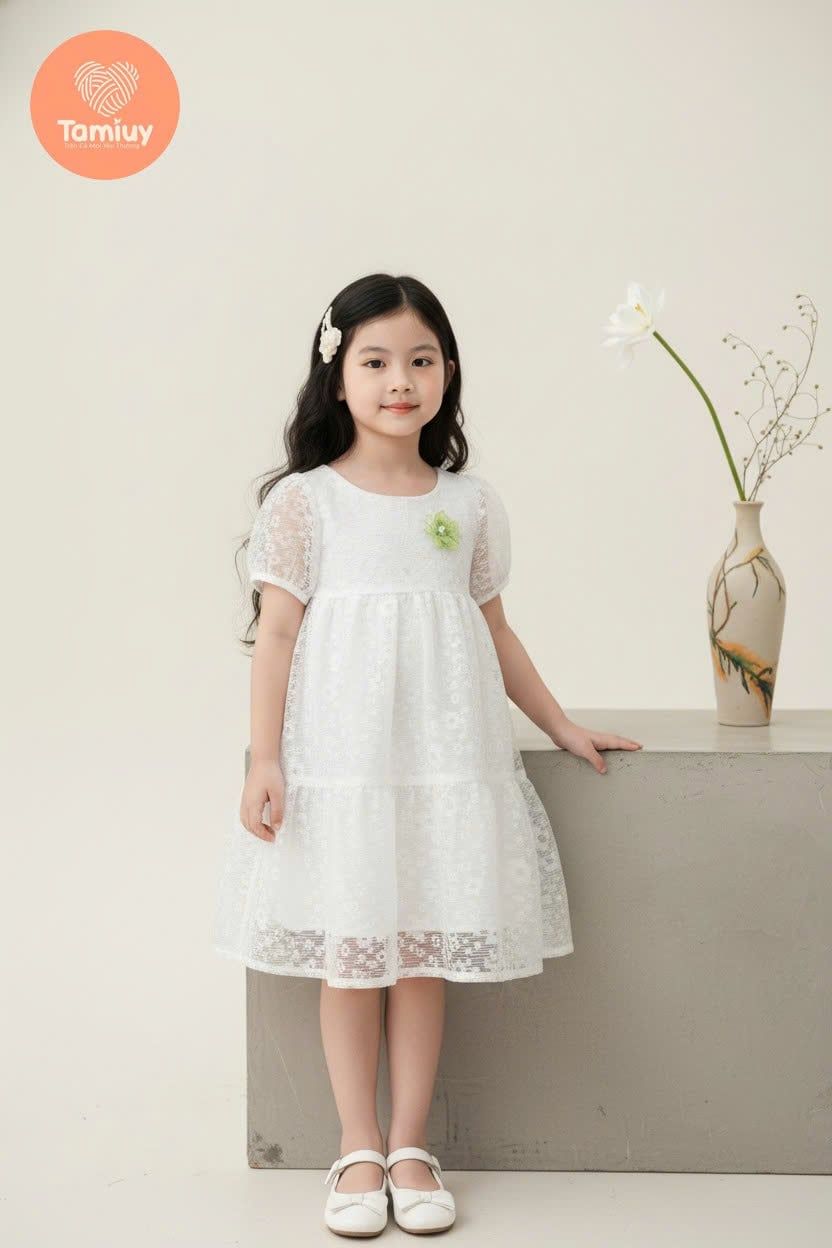  Đầm Xòe BaBy Doll Tamiuy Xẻ Tim Sau Nhiều Màu Sắc Dành CHo Bé TỪ 10 -38 kg 
