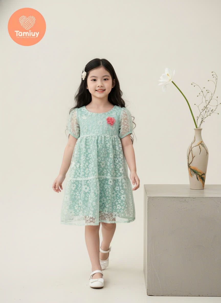  Đầm Công Chúa Tamiuy Baby Doll Tay Phồng Hoạ Tiết Hoa Nhí 