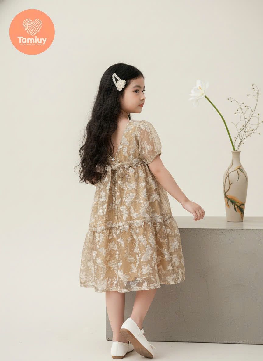  Đầm Xòe BaBy Doll Tamiuy Xẻ Tim Sau Nhiều Màu Sắc Dành CHo Bé TỪ 10 -38 kg 