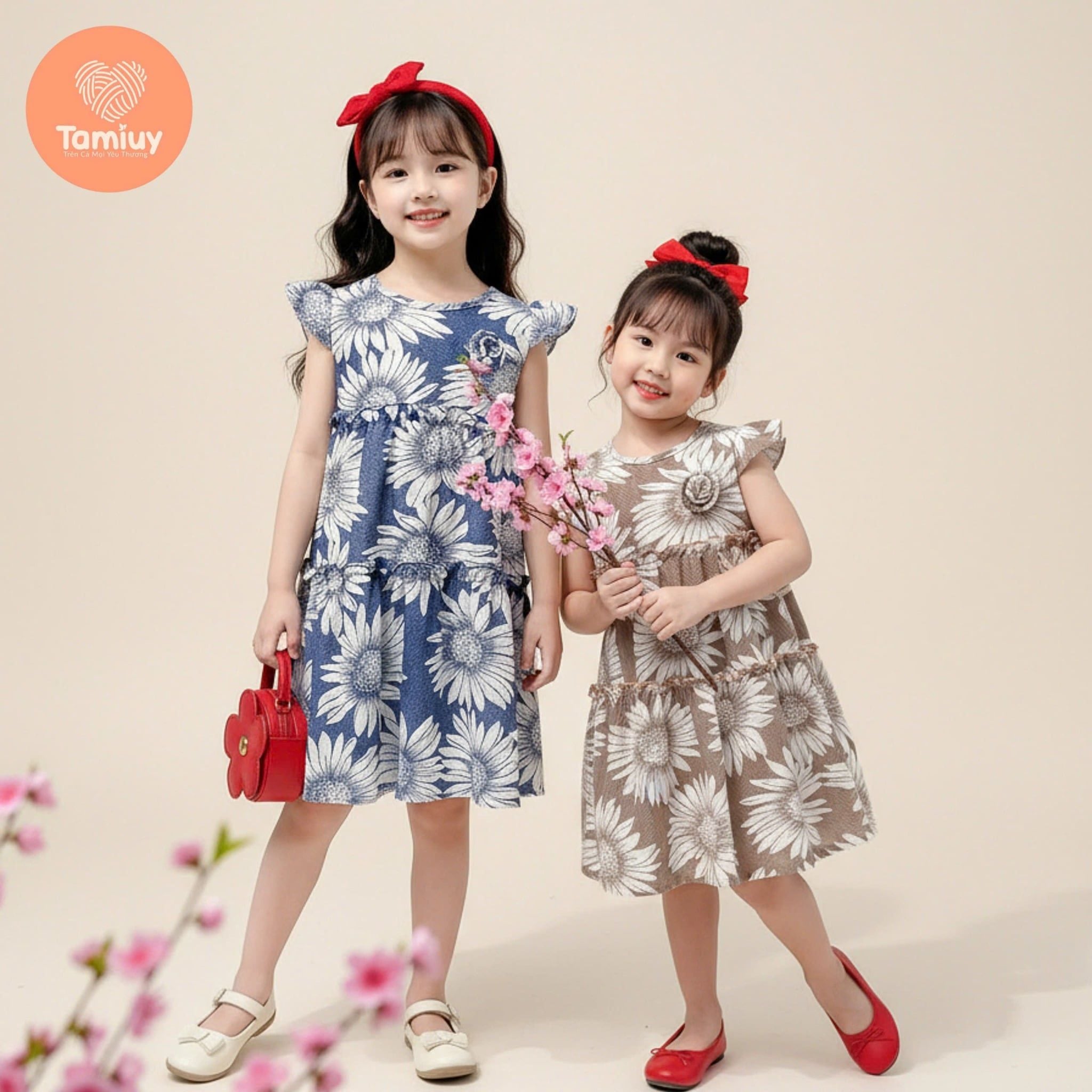  Đầm Babydoll Hoa Hướng Dương Bé Gái Tamiuy Nhiều Size (1-10T) 