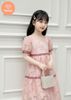  Đầm Babydoll Bé Gái Cổ Vuông Họa Tiết Hoa TAMIUY, Dáng Xòe Nhẹ, Thanh Lịch (Size 2–12 tuổi) 