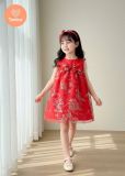  Đầm Búp Bê Hoạ Tiết Tamiuy Đính Nơ Ở Ngực Dành Cho Bé 10-39 kg 