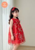  Đầm Búp Bê Hoạ Tiết Tamiuy Đính Nơ Ở Ngực Dành Cho Bé 10-39 kg 