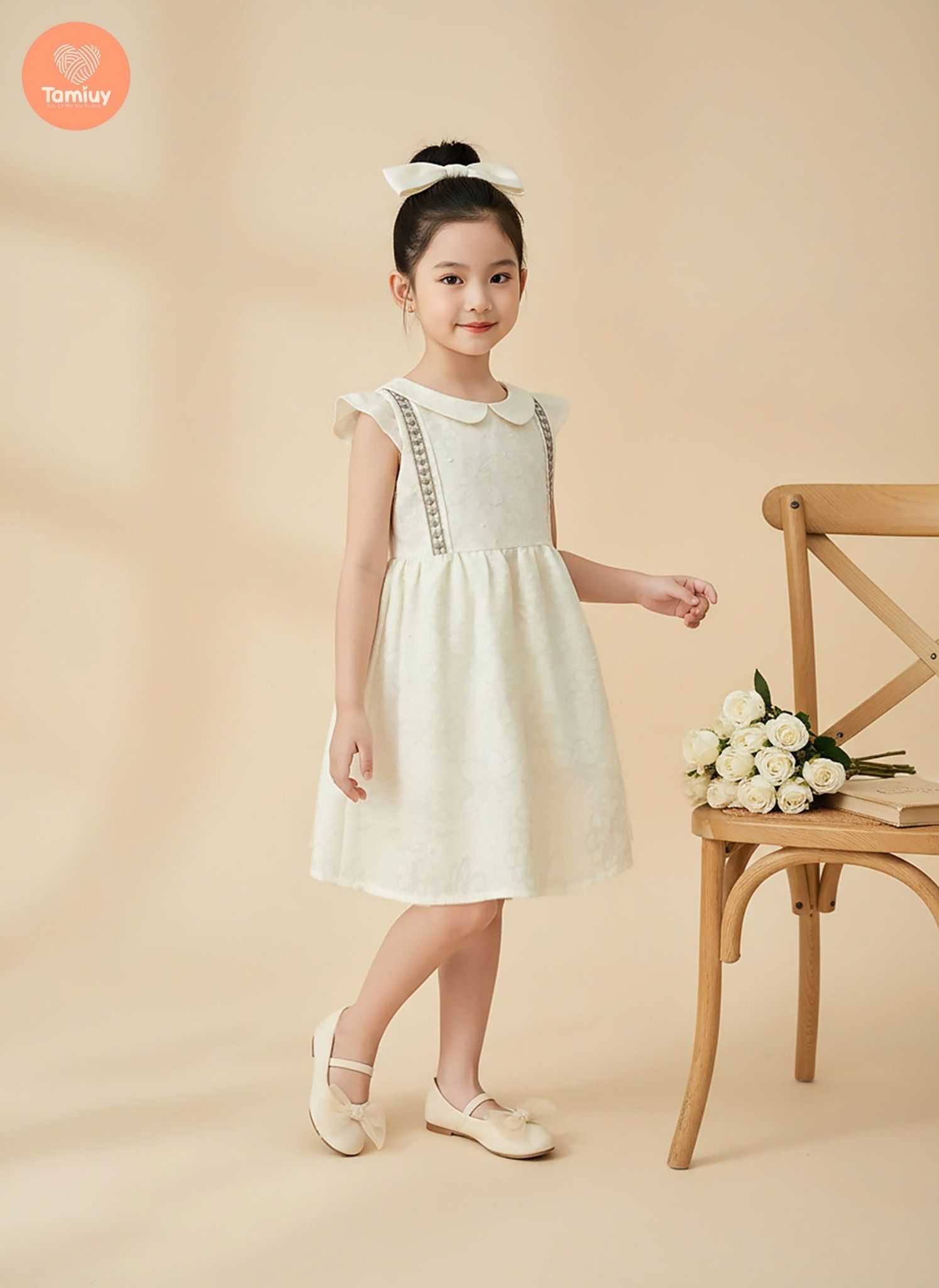  Đầm Xoè Xếp Ly Bé Gái Tamiuy Màu Xanh Danh Cho Bé 10-38 kg 