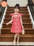  Đầm Bé Gái Tay Cánh Tiên Dáng A TAMIUY Đính Nơ Ruy Băng 