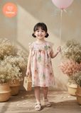  Đầm Bé Gái Họa Tiết Hoa Nhí TAMIUY , Phối Bèo Tay Dễ Thương, Đi Chơi Đi Tiệc Size 2-12 