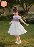  Đầm Bé Gái Dáng Xòe Phối Ren TAMIUY, Đi Tiệc Đi Chơi (4 Màu) Size 2-12 