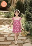  Đầm Bé Gái Hoa Nhí Vintage TAMIUY, Váy Trẻ Em Cotton Mềm Mại Phong Cách Hàn Quốc (Hồng / Vàng / Xanh) 