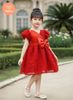  Đầm Hoa Hồng Xoè Đính Nơ  Eo  Tamiuy Voan Mềm Cho Bé Từ 10-38 kg 