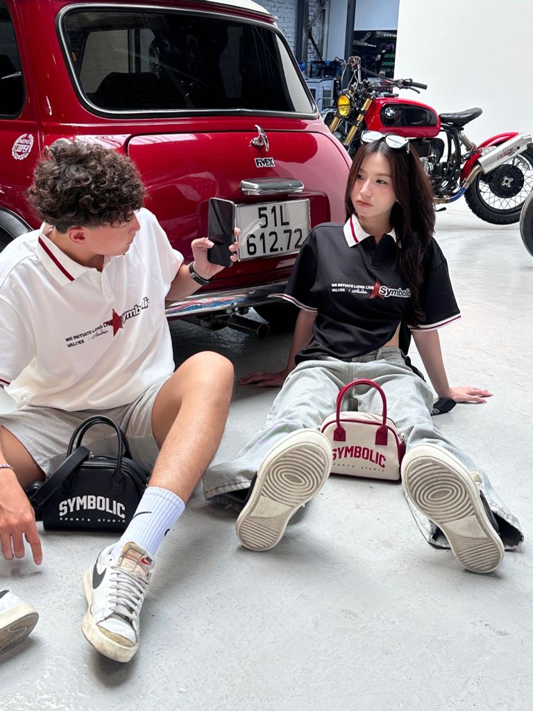 Symbolic Mess Polo áo Polo ngắn tay phối viền