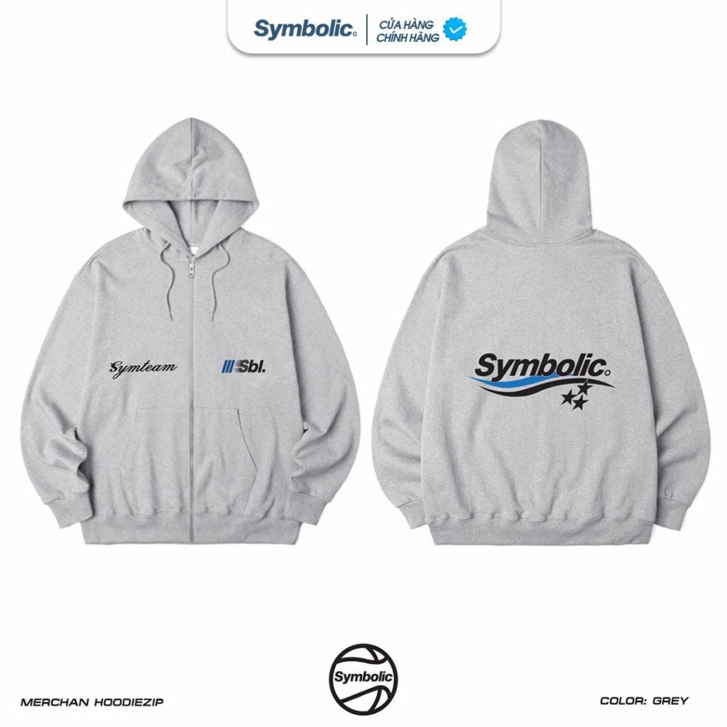 Áo Merchan Hoodie Zip Symbolic vải nỉ chân cua dày