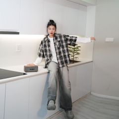 Áo sơmi Flannel washes Shirt tay ngắn Symbolic