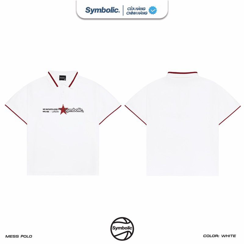 Symbolic Mess Polo áo Polo ngắn tay phối viền