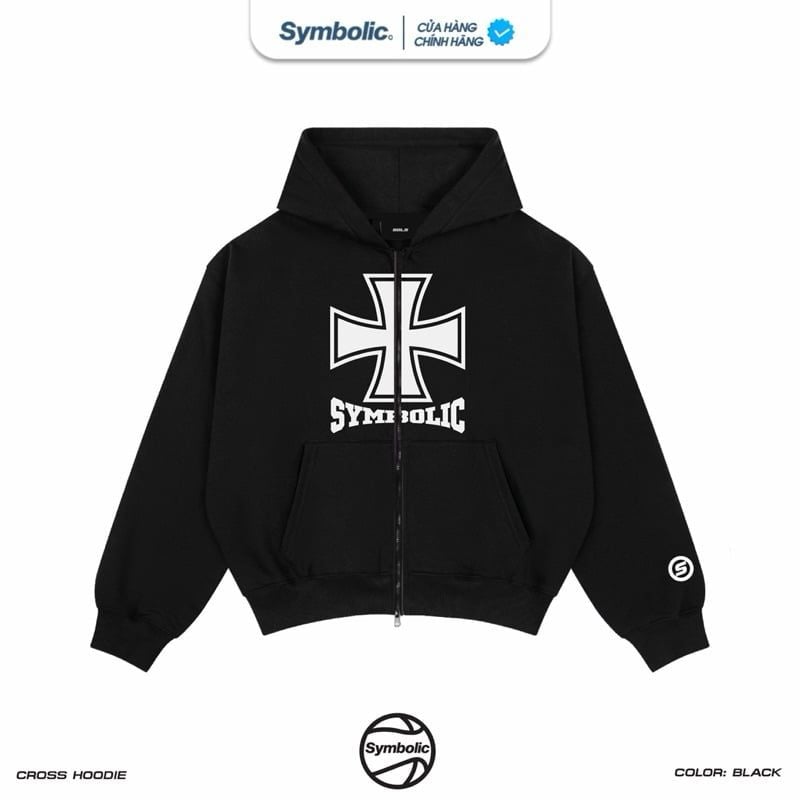 Symbolic Cross Hoodie Zip Jacket