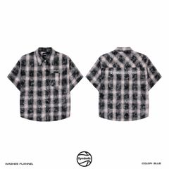 Áo sơmi Flannel washes Shirt tay ngắn Symbolic