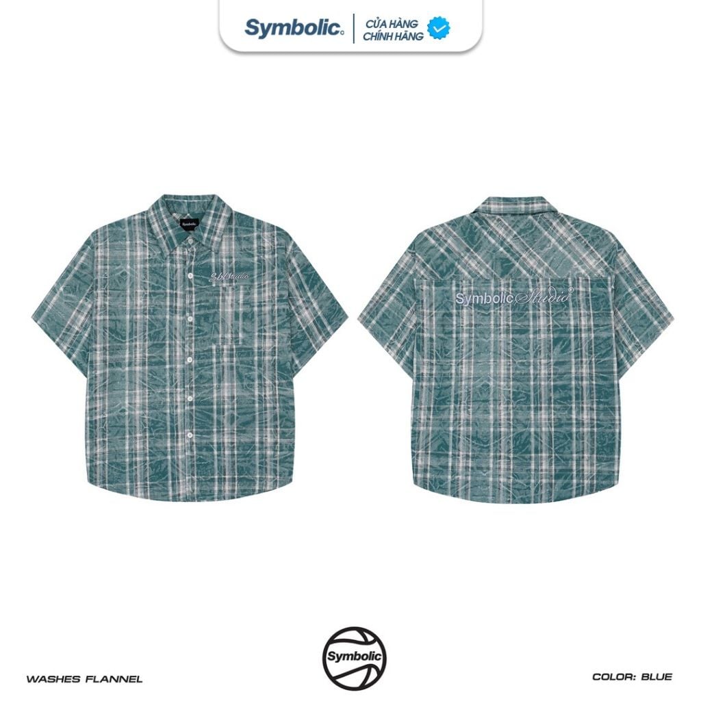 Áo sơmi Flannel washes Shirt tay ngắn Symbolic