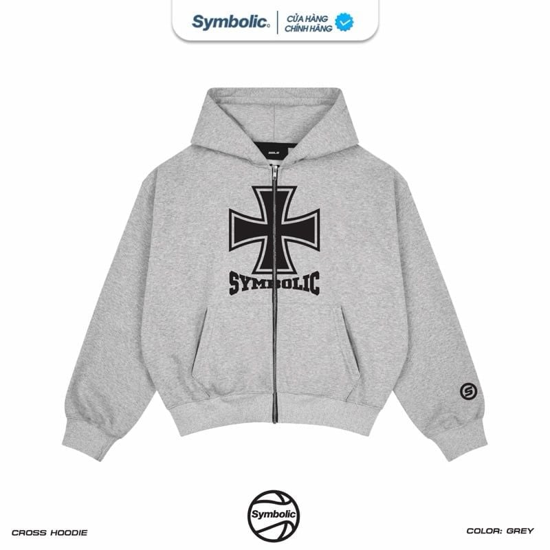 Symbolic Cross Hoodie Zip Jacket