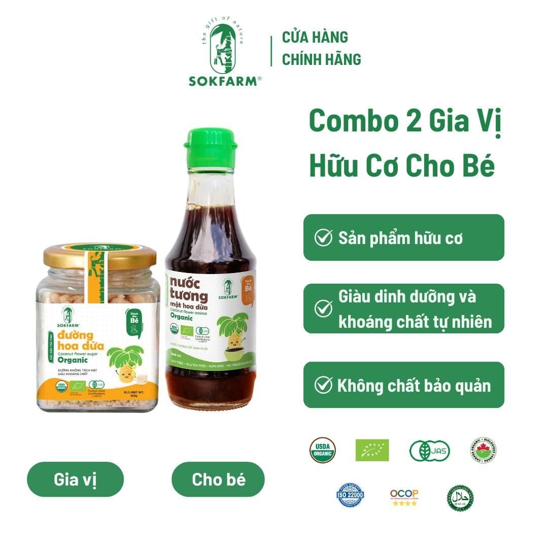 Combo 2 Gia Vị Hữu Cơ Sokfarm Tháng 9_ Cho Bé
