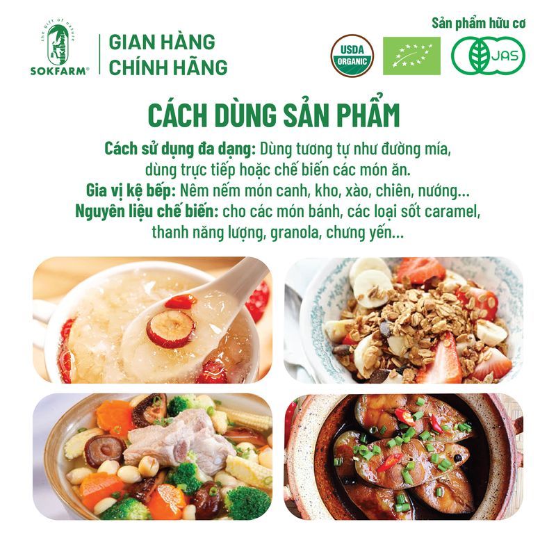 Đường hoa dừa Organic Sokfarm 5kg