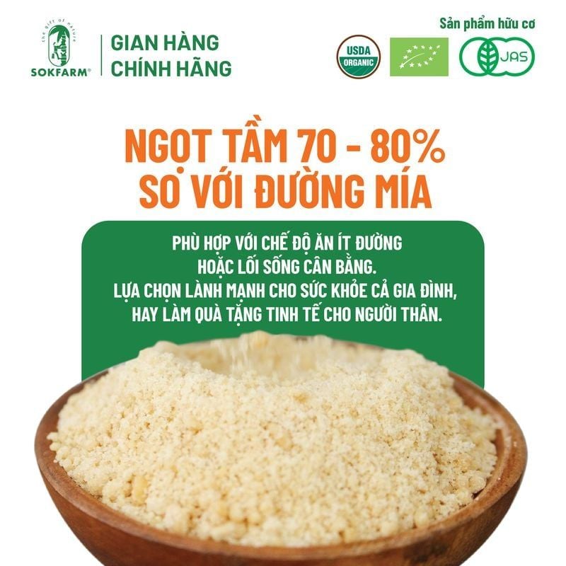 Đường hoa dừa hữu cơ Sokfarm 300g