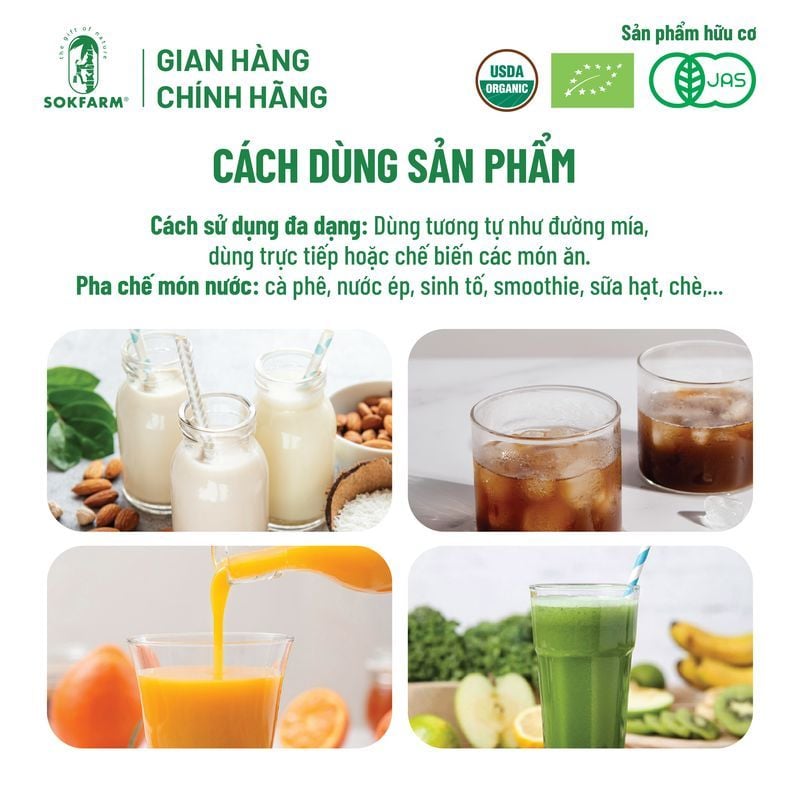 Đường hoa dừa hữu cơ Sokfarm 300g