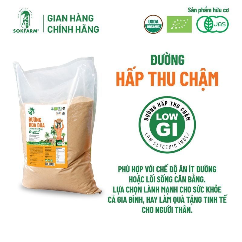 Đường hoa dừa Organic Sokfarm 5kg