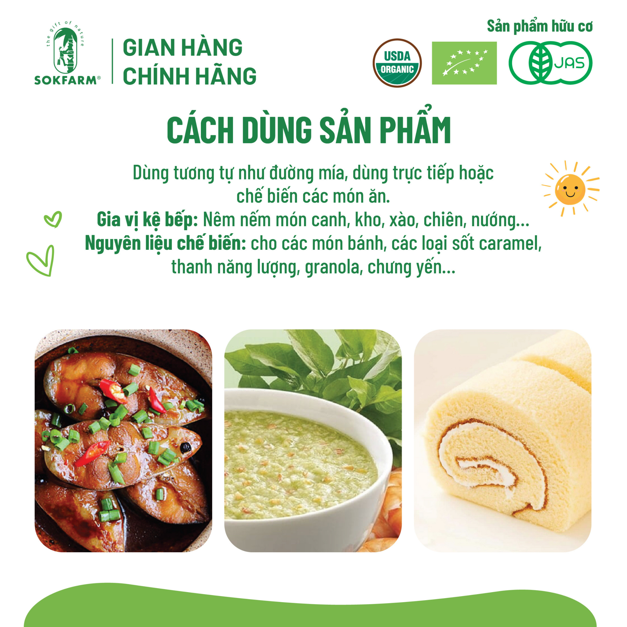 Đường hoa dừa Organic Sokfarm 100g_Cho bé