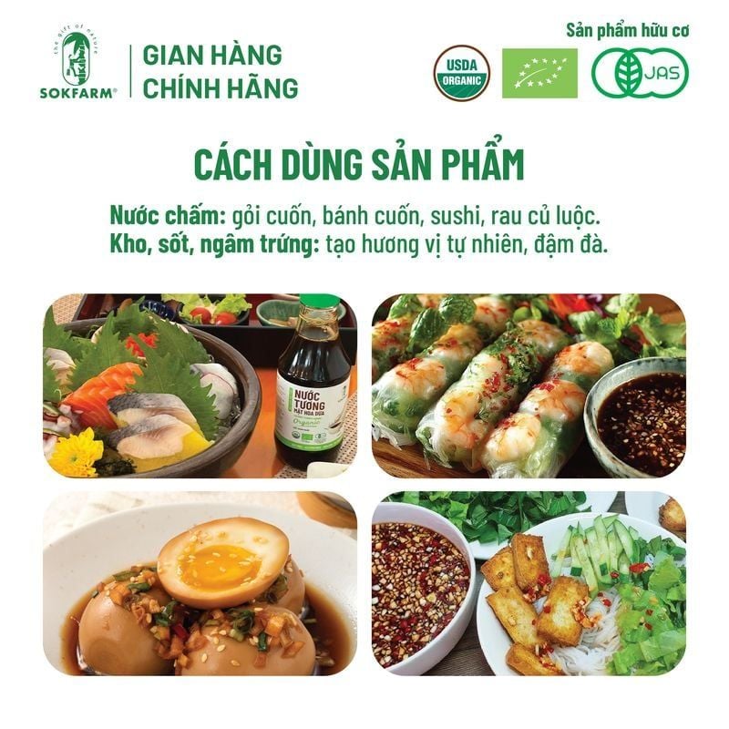 Nước tương mật hoa dừa Organic Sokfarm 500ml - Dòng nguyên bản