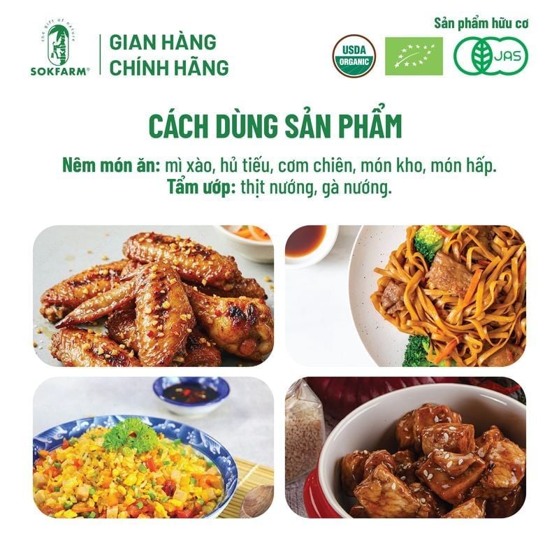 Nước tương mật hoa dừa Organic Sokfarm 500ml - Dòng ít muối