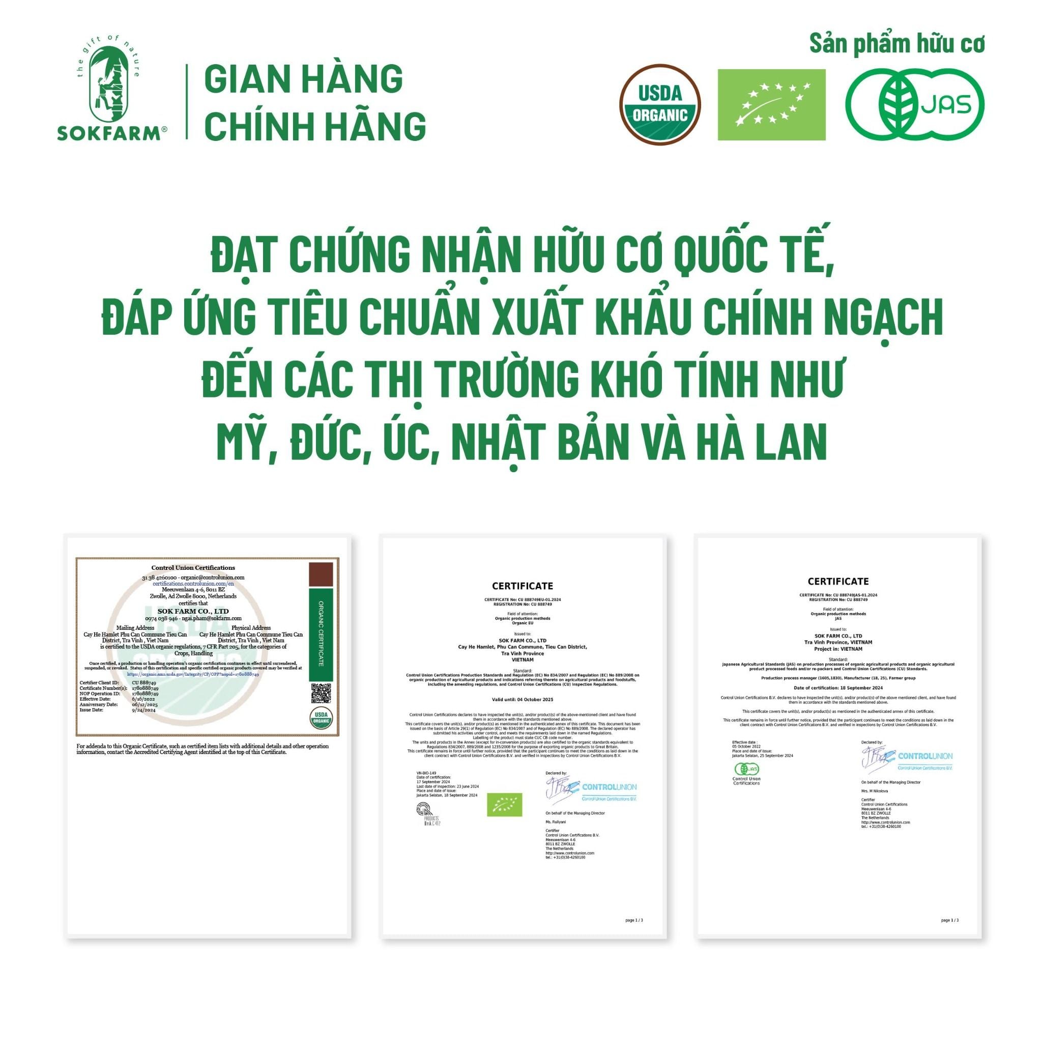 Mật hoa dừa tươi Organic Sokfarm 330ml - UHT Single