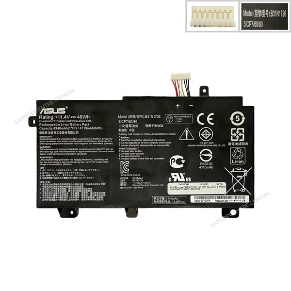  Pin Asus FX80 B31N1726 11,4V 48Wh Cáp cài 2cm & FX80GD FX86 FX86FM FX86FE FX504 FX505 (ORG +) 