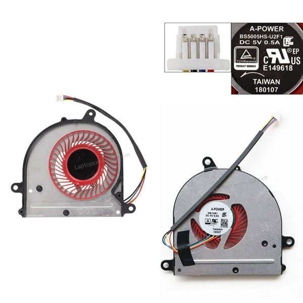  Quạt MSI PS42 14B1 BS5005HS-U2F1 5V 0.5A 4 chân CPU & PE42 (HCP +) 