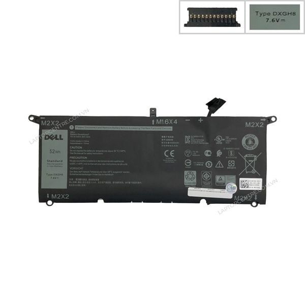  Pin Dell XPS 9370 DXGH8 7,6V 52Wh 6842mAh 6cell & 9380 (ORG +) 