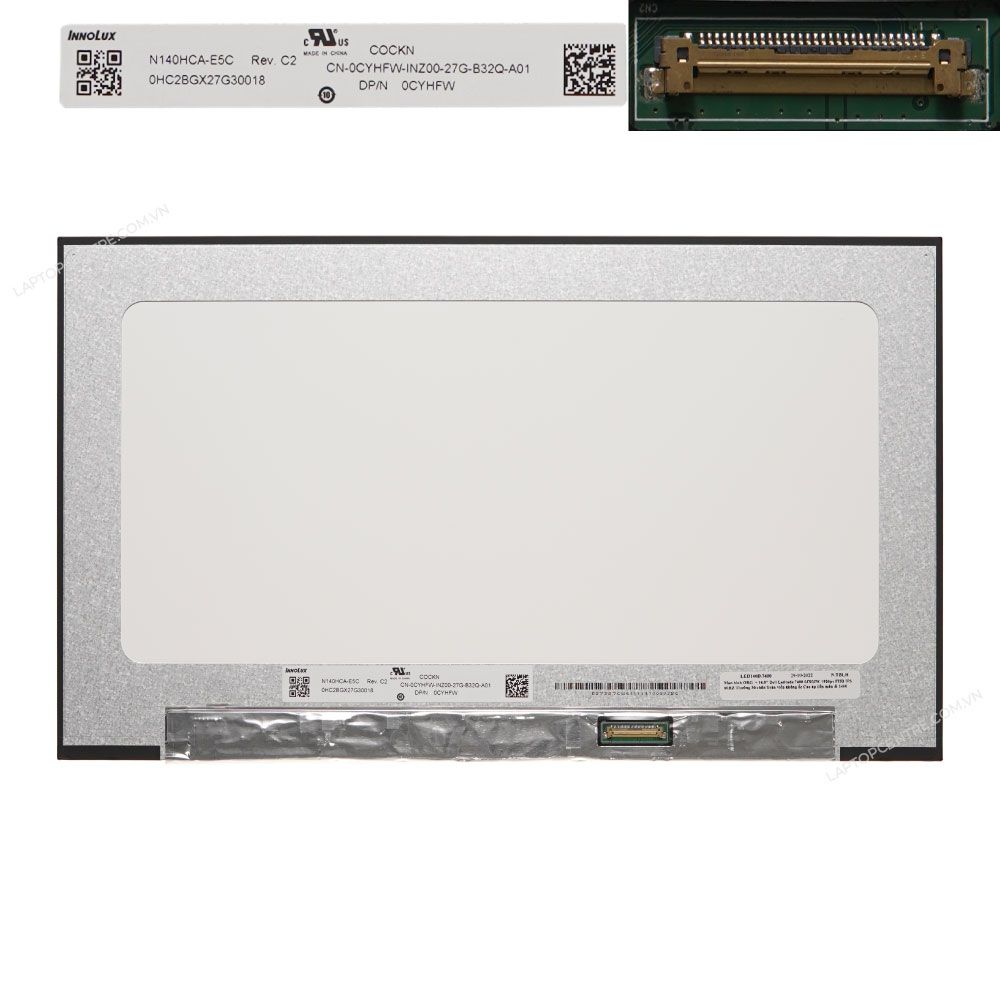  Màn hình 14.0 Dell Latitude 7400 NV140FHM-N40 0JX0JW 1920px FHD IPS 60HZ Thường 30 chân Tràn viền không ốc Cao áp liền màn & 0CYHFW 5400 (ORG +) 